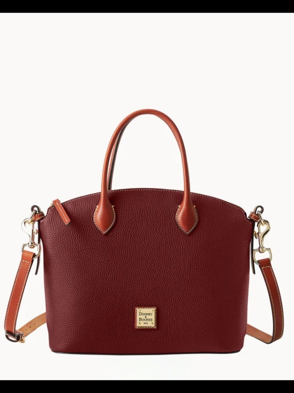 NWT! Dooney & Bourke Pebble Grain  Domed Satchel in BORDEAUX -